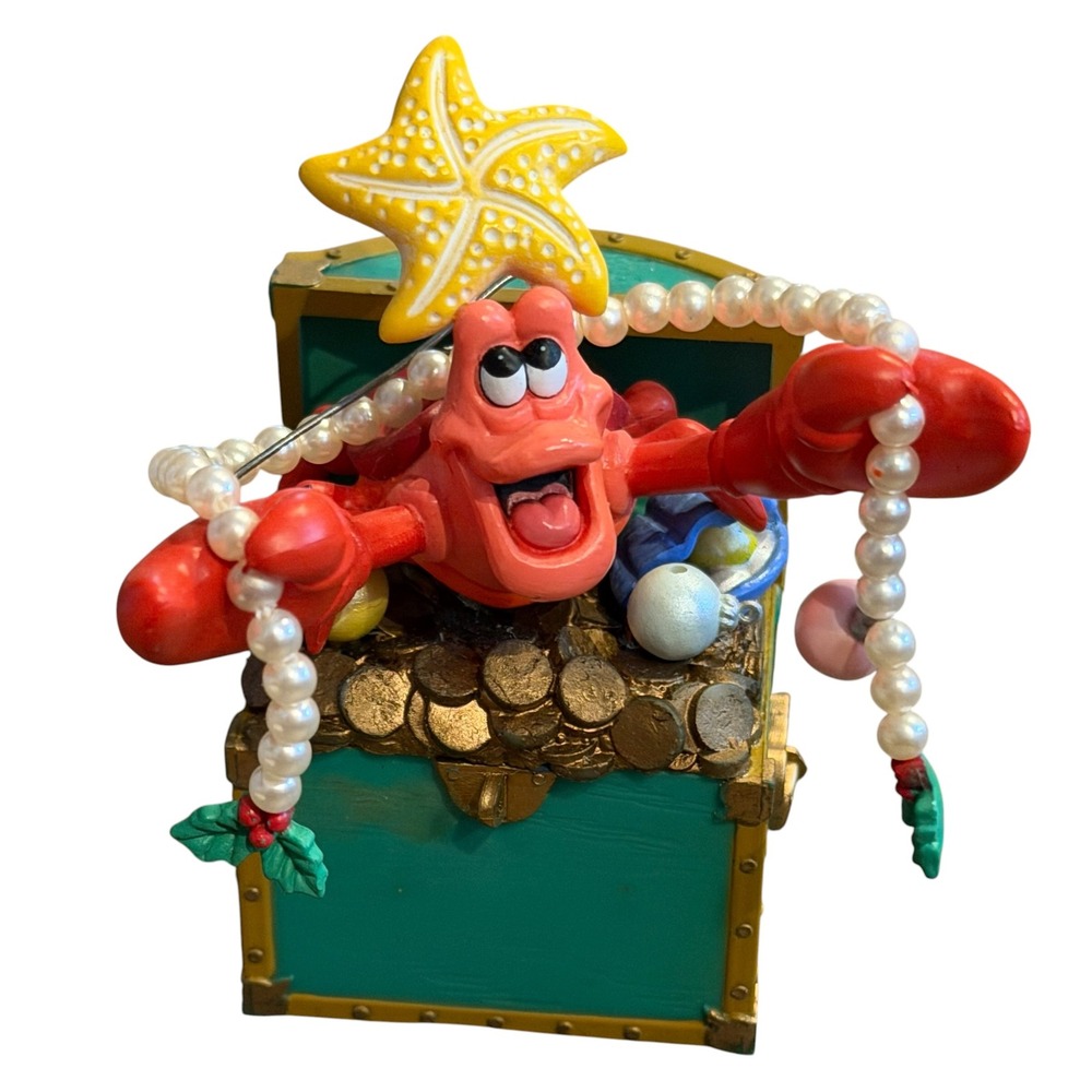 Disney The Little Mermaid Sebastian Treasure Chest Christmas Ornament Enesco
